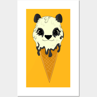 Cute panda ice cream Posters and Art